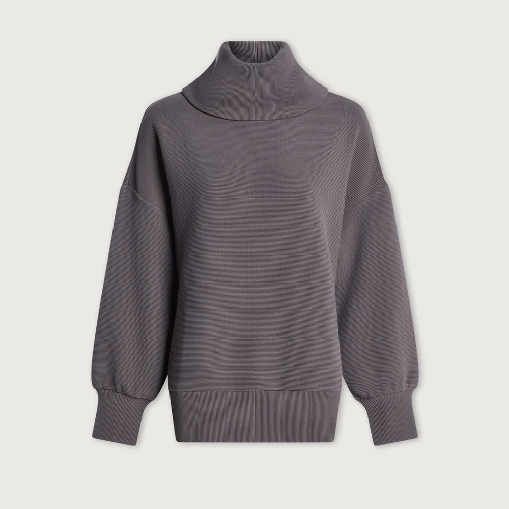 Varley Women's Milton Sweat Deep Charcoal Turtleneck Sweater Size Small